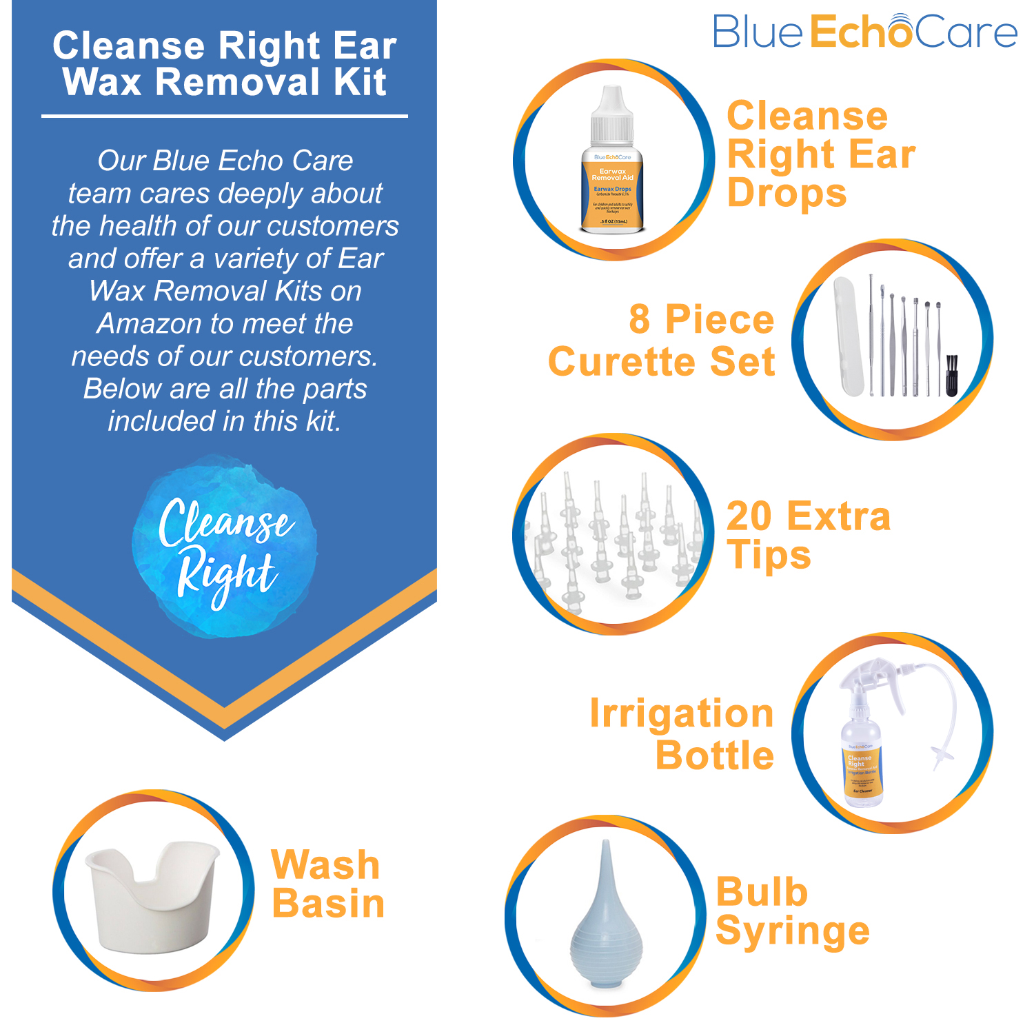 Cleanse Right 2nd Generation Ear Wax Removal Tool Kit- 1 Bottle of .5OZ Ear Drops! Irrigation Bottle, USA MADE, Reusable, Dishwasher Friendly TIPS! Wash Basin, Bulb Syringe - Image 7