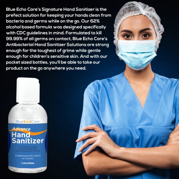 Antibacterial Hand Sanitizer - 62% Isopropyl Alcohol Based Solution -12 Bottles of 1oz per purchase - Made in the USA - Perfect For on The Go Travel - Image 4