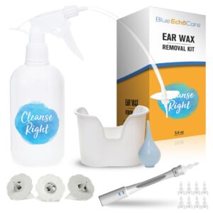 Ear Wax Removal Kit with USA MADE, Reusable, Dishwasher Friendly TIPS! Ear Spiral, and Basin!