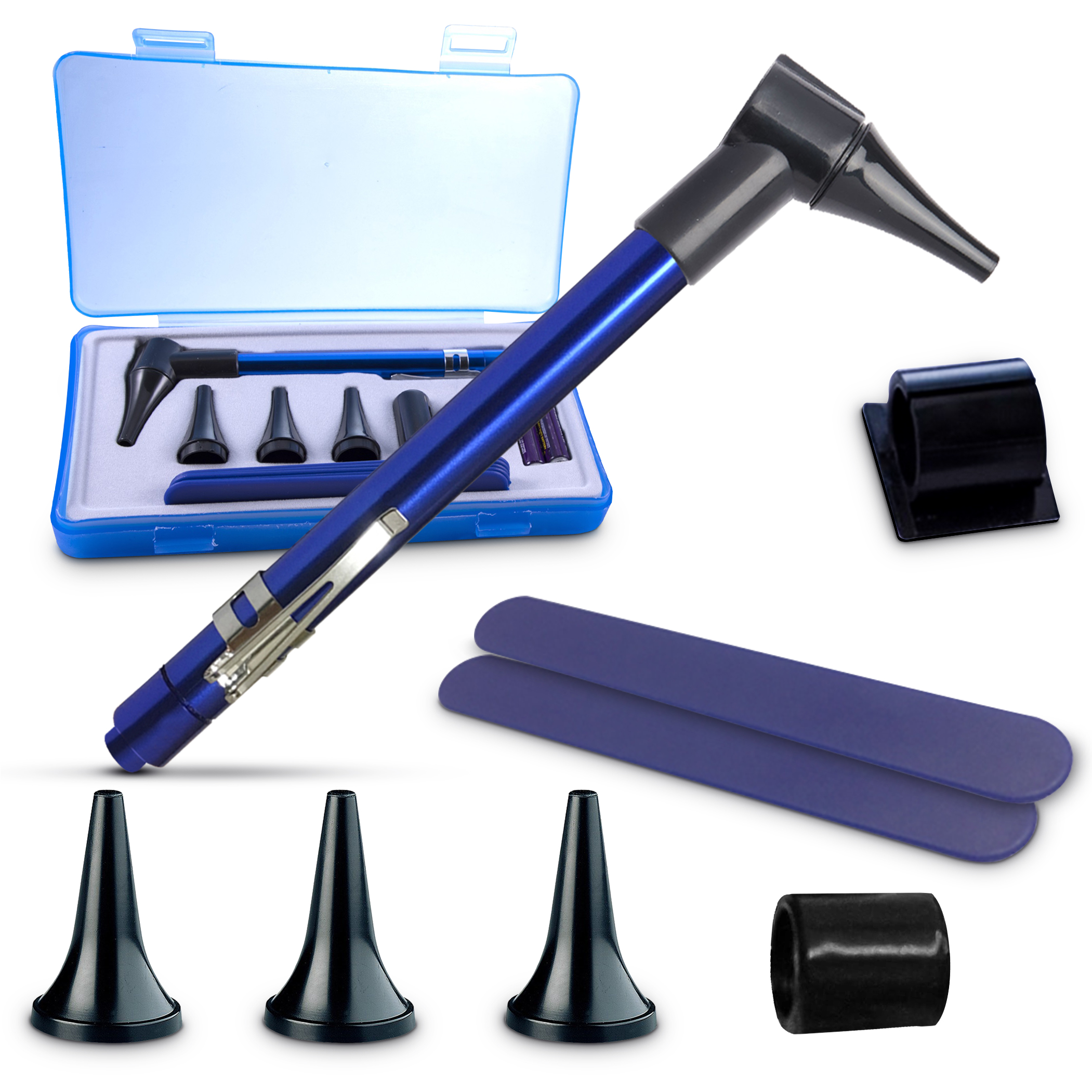 Cleanse Right Penlight, Portable Otoscope, High Resolution Optical Lens and Durable, Includes: 2 AAA Batteries, 4 Specula Heads, 5 Ear Depressors, Sturdy Metal Build