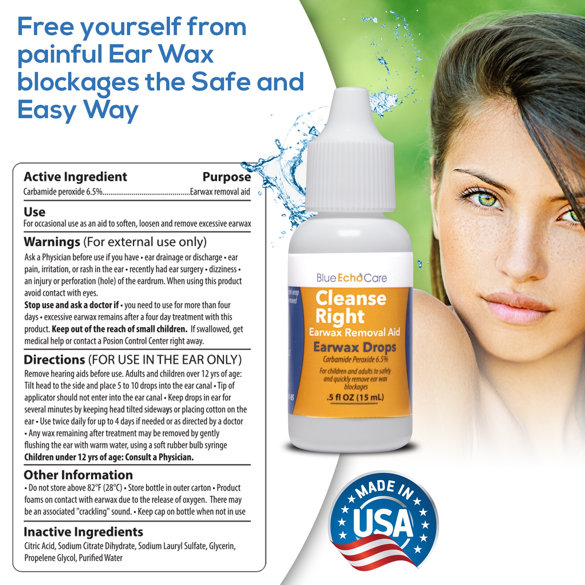 Cleanse Right 2nd Generation Ear Wax Removal Tool Kit- 1 Bottle of .5OZ Ear Drops! Irrigation Bottle, USA MADE, Reusable, Dishwasher Friendly TIPS! Wash Basin, Bulb Syringe - Image 8