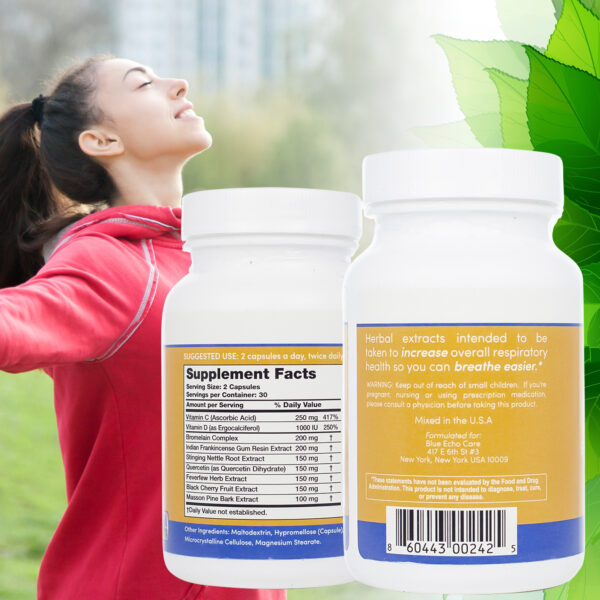 Vegan, Gluten-Free Lung Health, Allergy and Asthma Supplements - Image 2