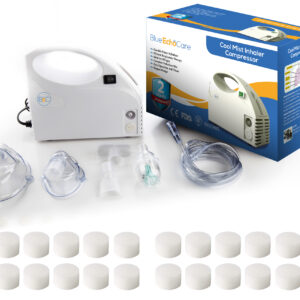 BeC Award-Winning Portable Nebulizer with 20 Filters, Adult and Child Mask, Solution Cup, Mouthpiece and Carrying Case! For Kids and Adults!