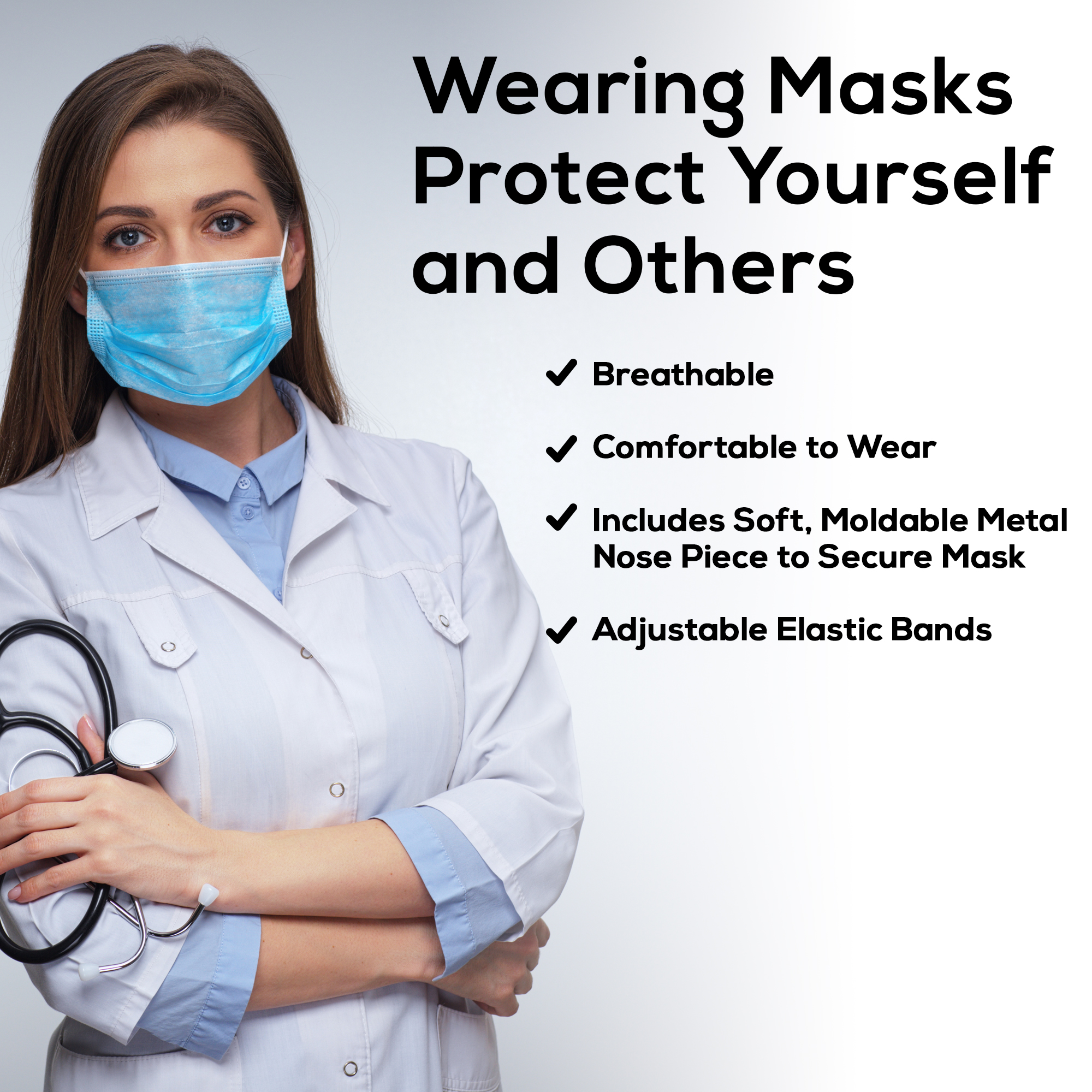 Wellness To Go Kit - Includes 10 Face Masks, 2 bottle 2oz Alcohol based Hand Sanitizer, 10 Antibacterial Wipes, 10 Nitrile Gloves - Image 5