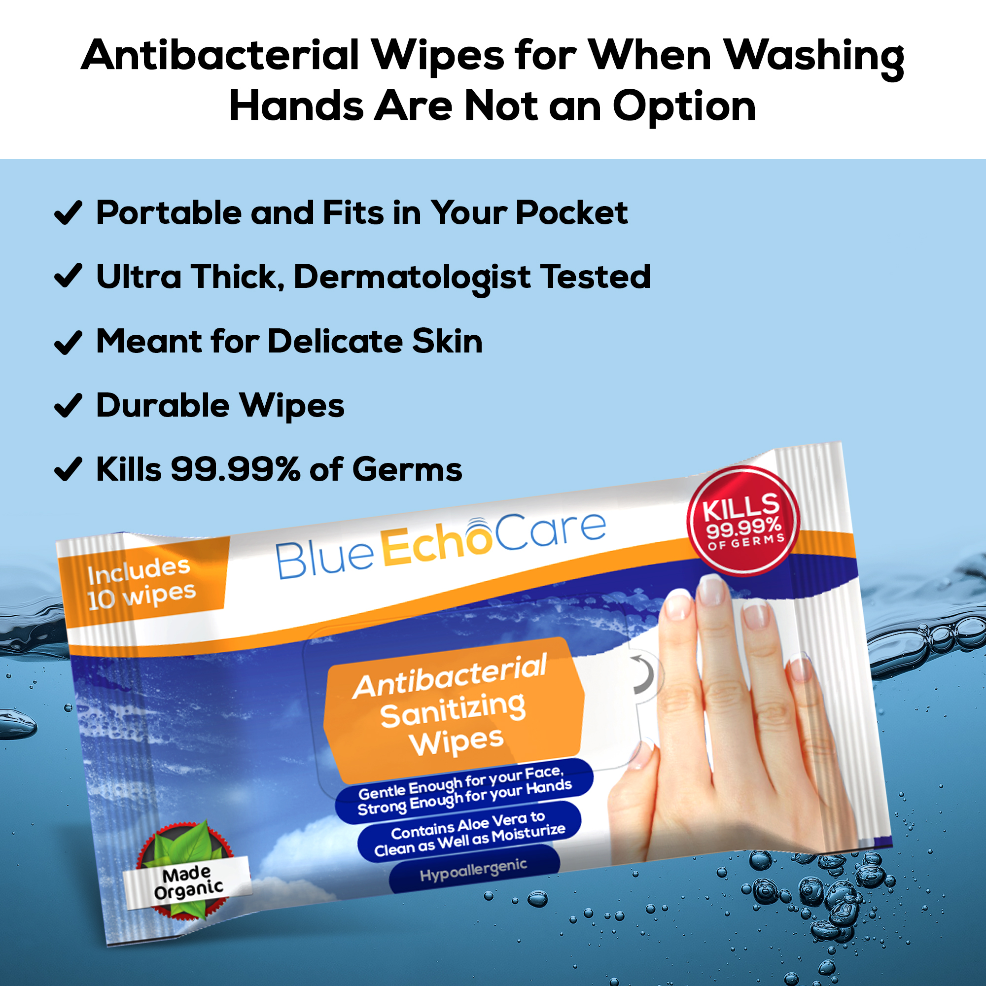 Wellness To Go Kit - Includes 10 Face Masks, 2 bottle 2oz Alcohol based Hand Sanitizer, 10 Antibacterial Wipes, 10 Nitrile Gloves - Image 4