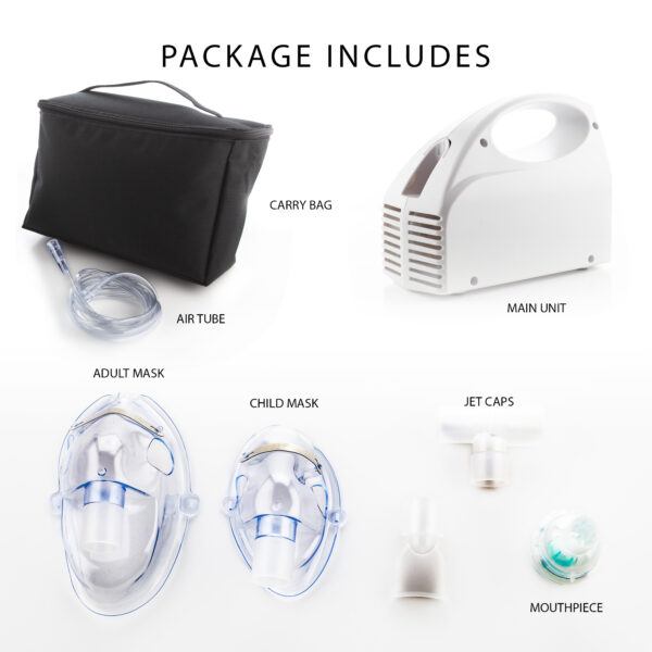 BeC Award-Winning Portable Nebulizer with 20 Filters, Adult and Child Mask, Solution Cup, Mouthpiece and Carrying Case! For Kids and Adults! - Image 2