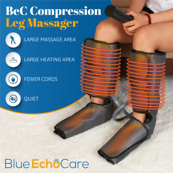 BEC COMPRESSION LEG MASSAGER – Circulation and Advanced Recovery for Legs and Calf Massage, for Leg Muscle Fatigue, Pain Relief, Adjustable Intensity, Sequential Massage Modes - Image 5