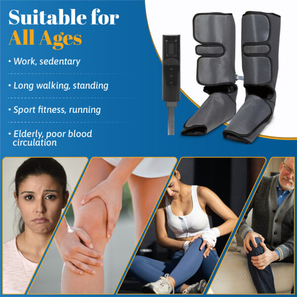 BEC COMPRESSION LEG MASSAGER – Circulation and Advanced Recovery for Legs and Calf Massage, for Leg Muscle Fatigue, Pain Relief, Adjustable Intensity, Sequential Massage Modes - Image 3