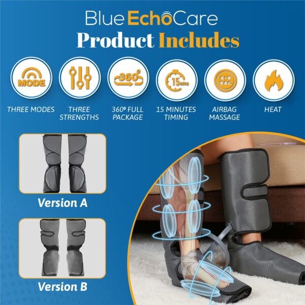 BEC COMPRESSION LEG MASSAGER – Circulation and Advanced Recovery for Legs and Calf Massage, for Leg Muscle Fatigue, Pain Relief, Adjustable Intensity, Sequential Massage Modes - Image 6