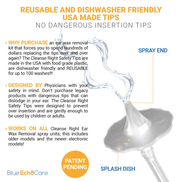 Ear Wax Removal Kit with USA MADE, Reusable, Dishwasher Friendly TIPS! Ear Spiral, and Basin! - Image 2