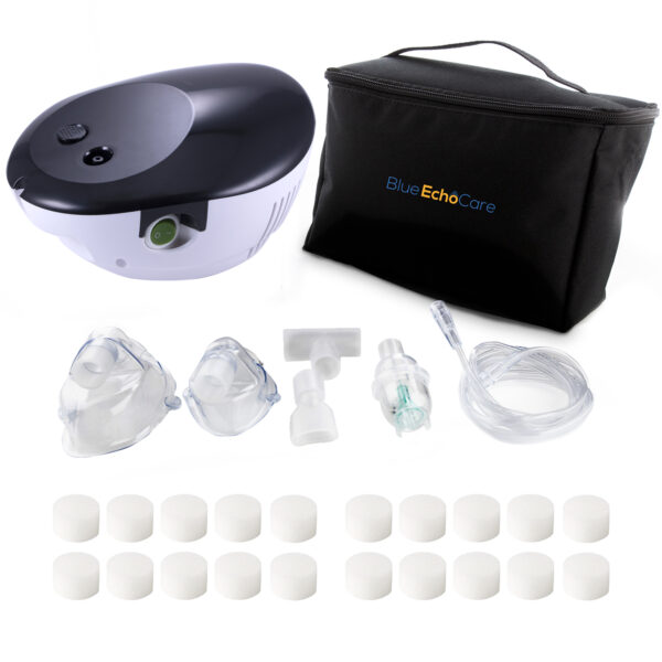 Ultra Compact Nebulizer with 20 Filters, Carrying Case, 1 Adult Mask, 1 Child Mask, Solution Cup! For Kids and Adults - Image 4