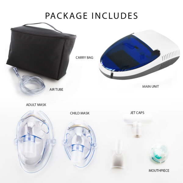 Nebulizer with 20 Filters, Carrying Case, 1 Adult Mask, 1 Child Mask, Solutions Cup! ***INCLUDES Shelf Compartment to Easily Store Accessories for Travel! - Image 4