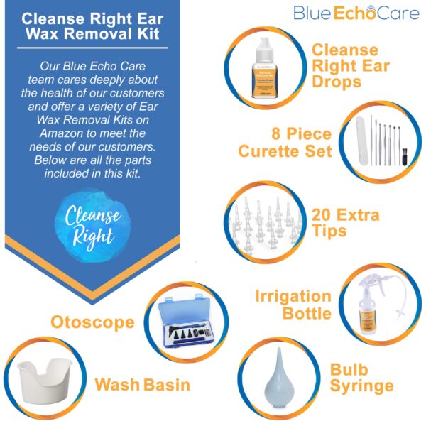 Ear Wax Removal Tool Kit, USA Made Ear Drops, Otoscope, Irrigation Cleaner Bottle, Wash Basin, Bulb Syringe, Remove Earwax Blockage - Safe, Easy to Use - Image 4