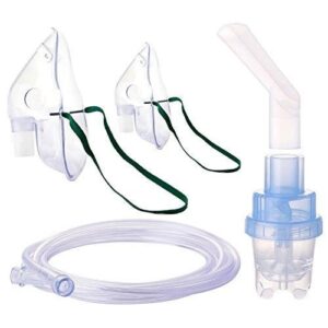 Full Nebulizer Compressor Accessory Kit - Adult and Child Mask, Solution Cup, Mouthpiece, Tubing