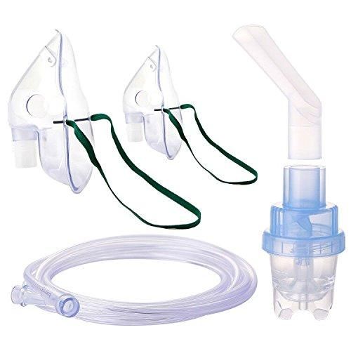 Full Nebulizer Compressor Accessory Kit - Adult and Child Mask, Solution Cup, Mouthpiece, Tubing