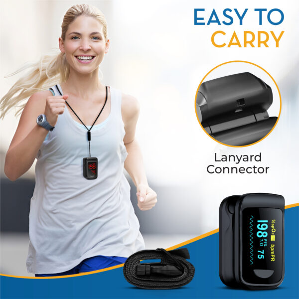 BeC Oximeter - Includes 2x AAA, lanyard and user manual. For Adults and Children - Image 3